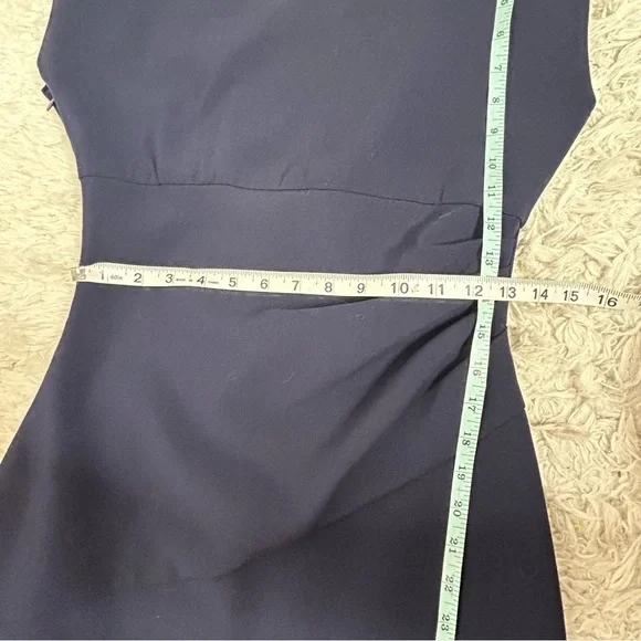Diane Von Furstenberg Navy Blue Ruched Cap Sleeve Cocktail Dress - Picture 14 of 16